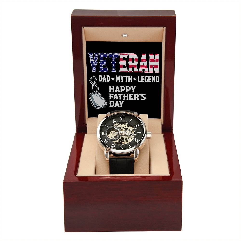 Happy Father's Day | Veteran Dad | Father's Day Gift | Jewelry | PB24-WOOD, PROD-2228756, PT-4320, USER-43062, W30044 | TageUnlimited