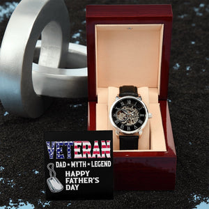 Happy Father's Day | Veteran Dad | Father's Day Gift | Jewelry | PB24-WOOD, PROD-2228756, PT-4320, USER-43062, W30044 | TageUnlimited