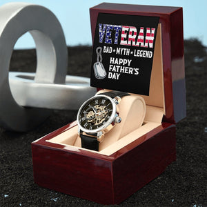 Happy Father's Day | Veteran Dad | Father's Day Gift | Jewelry | PB24-WOOD, PROD-2228756, PT-4320, USER-43062, W30044 | TageUnlimited