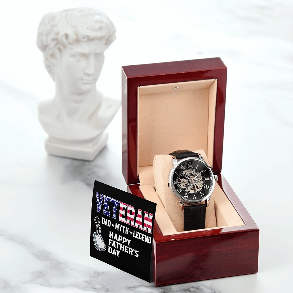 Happy Father's Day | Veteran Dad | Father's Day Gift | Jewelry | PB24-WOOD, PROD-2228756, PT-4320, USER-43062, W30044 | TageUnlimited