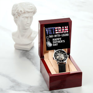 Happy Father's Day | Veteran Dad | Father's Day Gift | Jewelry | PB24-WOOD, PROD-2228756, PT-4320, USER-43062, W30044 | TageUnlimited
