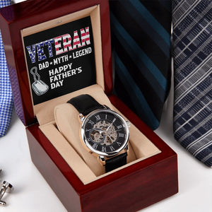 Happy Father's Day | Veteran Dad | Father's Day Gift | Jewelry | PB24-WOOD, PROD-2228756, PT-4320, USER-43062, W30044 | TageUnlimited