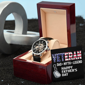 Happy Father's Day | Veteran Dad | Father's Day Gift | Jewelry | PB24-WOOD, PROD-2228756, PT-4320, USER-43062, W30044 | TageUnlimited