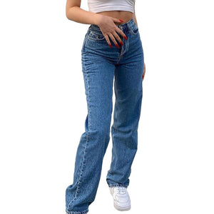 Harajuku Print Straight Denim Pants Jeans Women High Waist Loose Wide Leg Pant Streetwear Fashion Casual Trousers | 0 | TageUnlimited