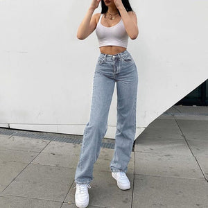 Harajuku Print Straight Denim Pants Jeans Women High Waist Loose Wide Leg Pant Streetwear Fashion Casual Trousers | 0 | TageUnlimited