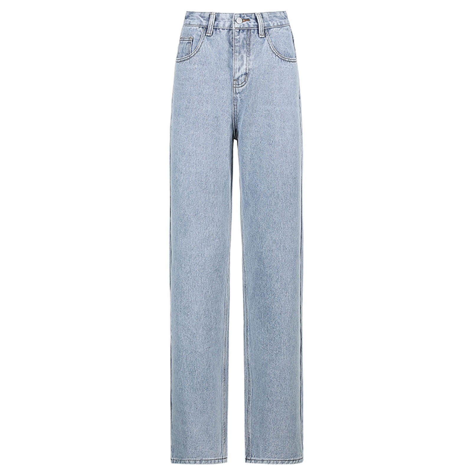 Harajuku Print Straight Denim Pants Jeans Women High Waist Loose Wide Leg Pant Streetwear Fashion Casual Trousers | 0 | TageUnlimited
