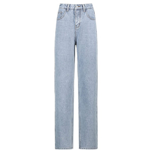Harajuku Print Straight Denim Pants Jeans Women High Waist Loose Wide Leg Pant Streetwear Fashion Casual Trousers | 0 | TageUnlimited