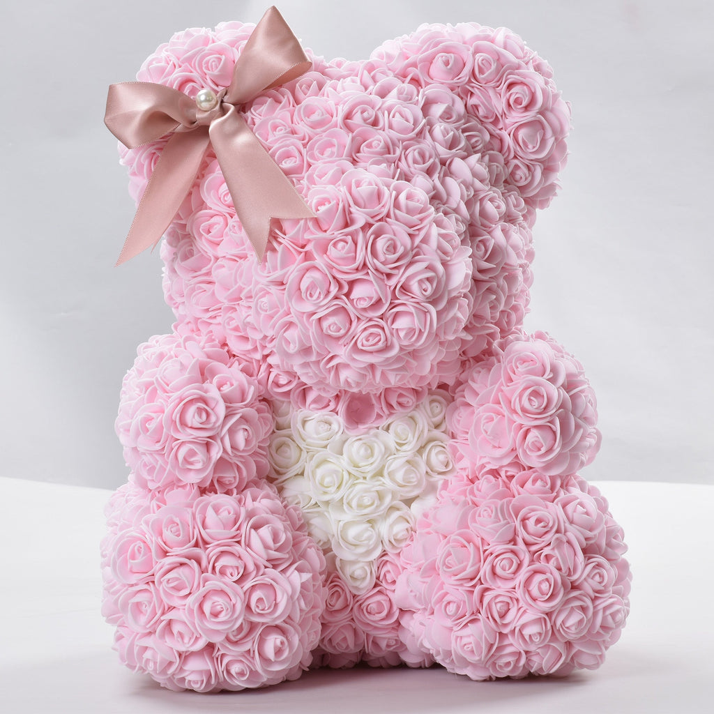 Hflora Wholesale Valentines Day Rose Bear Artificial Flowers Decor Teddy Rose Bear With Box 40cm For Valentines Day | Tage-Active