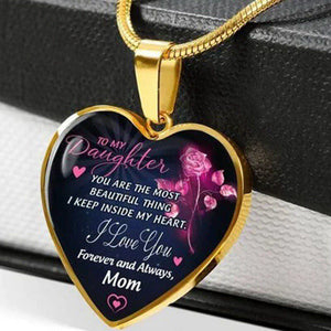 High Quality To My Daughter Love Mom Heart Necklace Gold Silver Color Inspirational Letter Pendant Necklaces Choker Jewelry Gift | 0 | Tage-Active