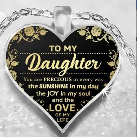 High Quality To My Daughter Love Mom Heart Necklace Gold Silver Color Inspirational Letter Pendant Necklaces Choker Jewelry Gift | 0 | Tage-Active