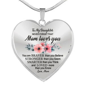 High Quality To My Daughter Love Mom Heart Necklace Gold Silver Color Inspirational Letter Pendant Necklaces Choker Jewelry Gift | 0 | Tage-Active