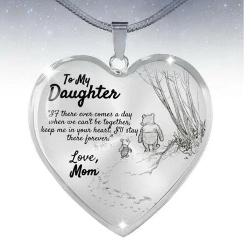 High Quality To My Daughter Love Mom Heart Necklace Gold Silver Color Inspirational Letter Pendant Necklaces Choker Jewelry Gift | 0 | Tage-Active