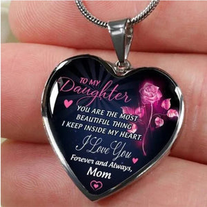 High Quality To My Daughter Love Mom Heart Necklace Gold Silver Color Inspirational Letter Pendant Necklaces Choker Jewelry Gift | 0 | Tage-Active