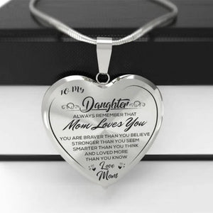 High Quality To My Daughter Love Mom Heart Necklace Gold Silver Color Inspirational Letter Pendant Necklaces Choker Jewelry Gift | 0 | Tage-Active