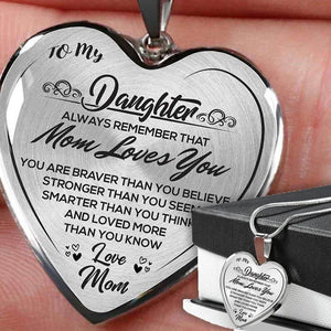 High Quality To My Daughter Love Mom Heart Necklace Gold Silver Color Inspirational Letter Pendant Necklaces Choker Jewelry Gift | 0 | Tage-Active