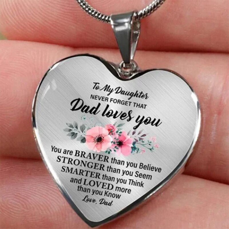 High Quality To My Daughter Love Mom Heart Necklace Gold Silver Color Inspirational Letter Pendant Necklaces Choker Jewelry Gift | 0 | Tage-Active