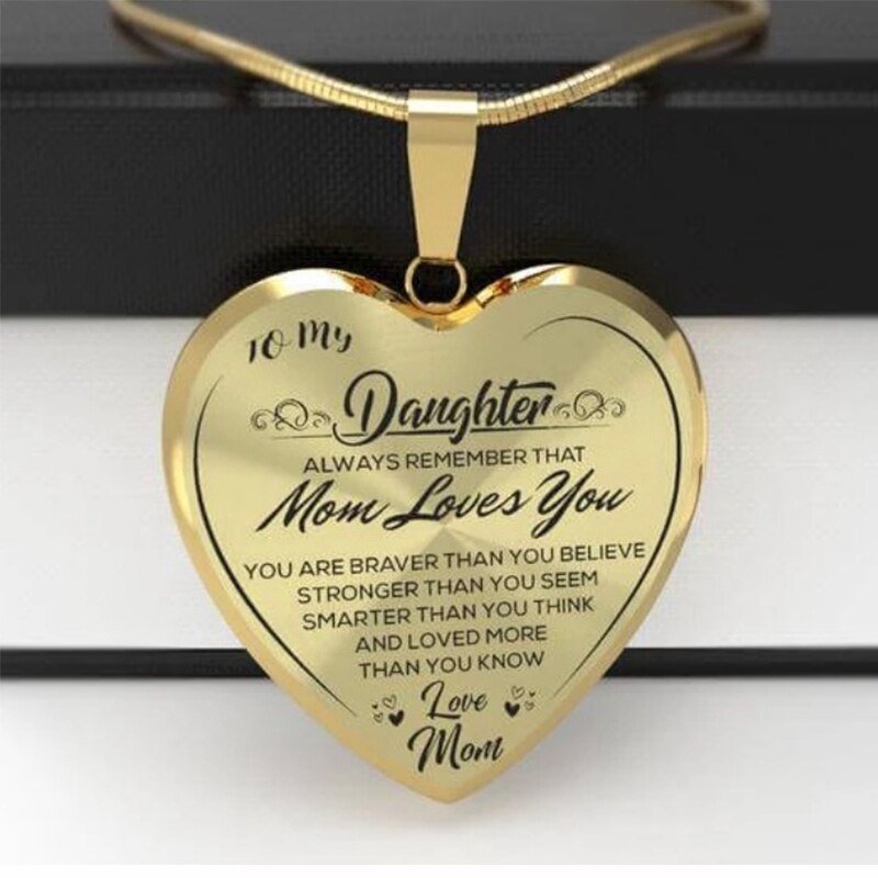 High Quality To My Daughter Love Mom Heart Necklace Gold Silver Color Inspirational Letter Pendant Necklaces Choker Jewelry Gift | 0 | Tage-Active
