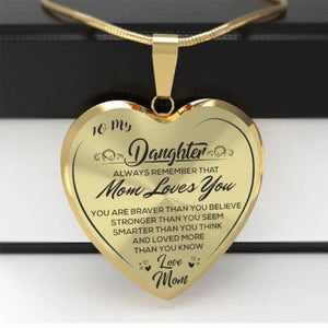High Quality To My Daughter Love Mom Heart Necklace Gold Silver Color Inspirational Letter Pendant Necklaces Choker Jewelry Gift | 0 | Tage-Active