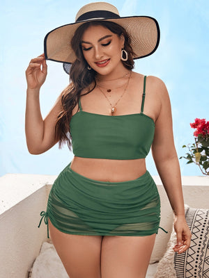 High Waist Swimsuit Women With Skirt  Large Size Bikinis Push Up Swimwear Female Solid Bathing Suit Beach Wear Swimming 4XL | TageUnlimited
