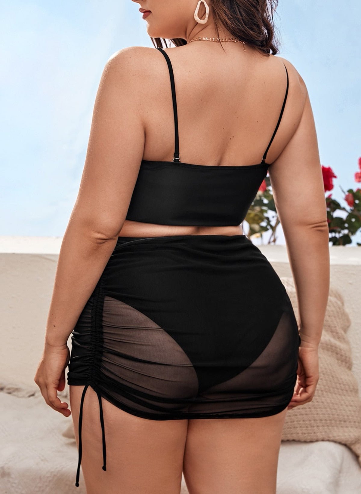High Waist Swimsuit Women With Skirt  Large Size Bikinis Push Up Swimwear Female Solid Bathing Suit Beach Wear Swimming 4XL | TageUnlimited