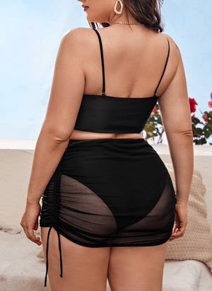 High Waist Swimsuit Women With Skirt  Large Size Bikinis Push Up Swimwear Female Solid Bathing Suit Beach Wear Swimming 4XL | TageUnlimited