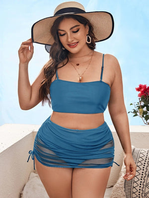 High Waist Swimsuit Women With Skirt  Large Size Bikinis Push Up Swimwear Female Solid Bathing Suit Beach Wear Swimming 4XL | TageUnlimited