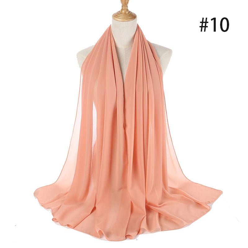 Hijab Scarf 72*175cm Plain Chiffon Scarves For Women Muslim Fasion Islam Clothing Headscarves Shawl For Ladies Headwrap Ramadan | TageUnlimited