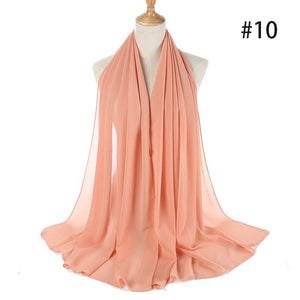Hijab Scarf 72*175cm Plain Chiffon Scarves For Women Muslim Fasion Islam Clothing Headscarves Shawl For Ladies Headwrap Ramadan | TageUnlimited
