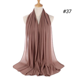 Hijab Scarf 72*175cm Plain Chiffon Scarves For Women Muslim Fasion Islam Clothing Headscarves Shawl For Ladies Headwrap Ramadan | TageUnlimited