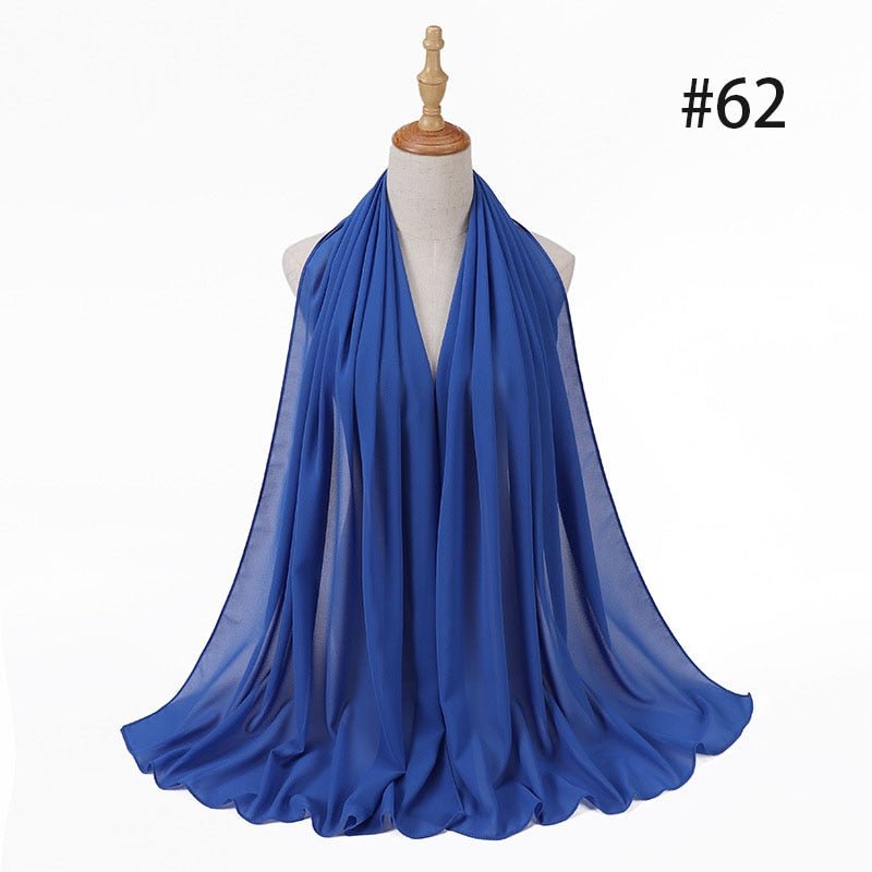 Hijab Scarf 72*175cm Plain Chiffon Scarves For Women Muslim Fasion Islam Clothing Headscarves Shawl For Ladies Headwrap Ramadan | TageUnlimited