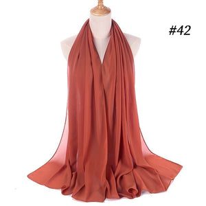 Hijab Scarf 72*175cm Plain Chiffon Scarves For Women Muslim Fasion Islam Clothing Headscarves Shawl For Ladies Headwrap Ramadan | TageUnlimited