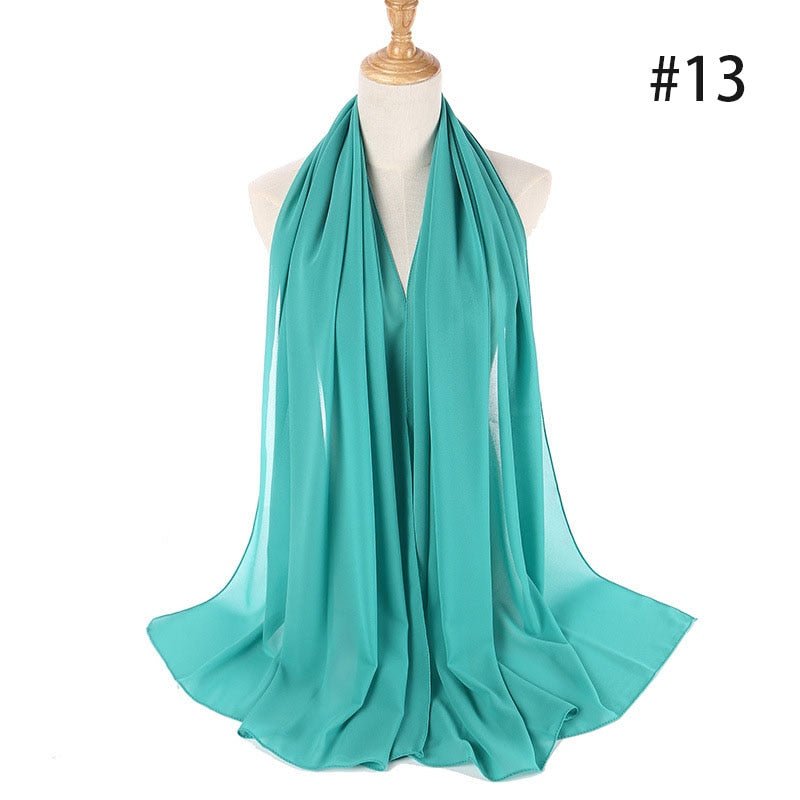 Hijab Scarf 72*175cm Plain Chiffon Scarves For Women Muslim Fasion Islam Clothing Headscarves Shawl For Ladies Headwrap Ramadan | TageUnlimited