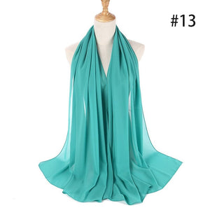 Hijab Scarf 72*175cm Plain Chiffon Scarves For Women Muslim Fasion Islam Clothing Headscarves Shawl For Ladies Headwrap Ramadan | TageUnlimited