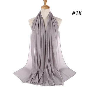 Hijab Scarf 72*175cm Plain Chiffon Scarves For Women Muslim Fasion Islam Clothing Headscarves Shawl For Ladies Headwrap Ramadan | TageUnlimited