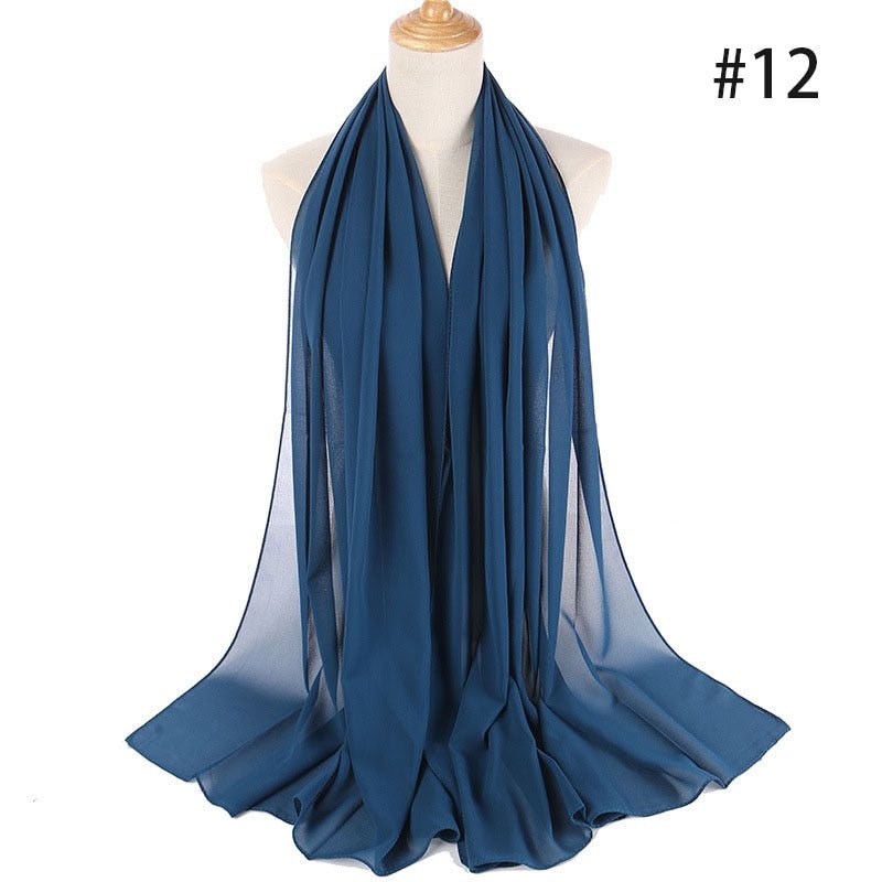 Hijab Scarf 72*175cm Plain Chiffon Scarves For Women Muslim Fasion Islam Clothing Headscarves Shawl For Ladies Headwrap Ramadan | TageUnlimited