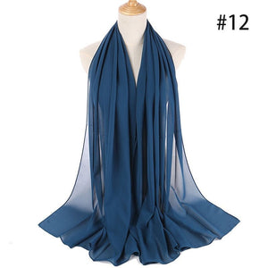 Hijab Scarf 72*175cm Plain Chiffon Scarves For Women Muslim Fasion Islam Clothing Headscarves Shawl For Ladies Headwrap Ramadan | TageUnlimited