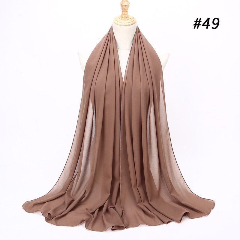 Hijab Scarf 72*175cm Plain Chiffon Scarves For Women Muslim Fasion Islam Clothing Headscarves Shawl For Ladies Headwrap Ramadan | TageUnlimited