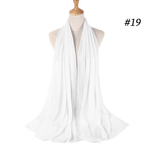 Hijab Scarf 72*175cm Plain Chiffon Scarves For Women Muslim Fasion Islam Clothing Headscarves Shawl For Ladies Headwrap Ramadan - TageUnlimited