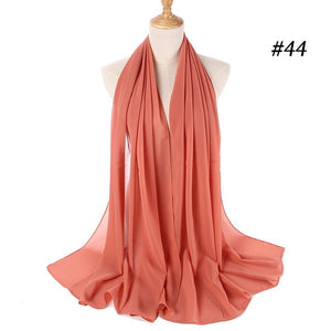 Hijab Scarf 72*175cm Plain Chiffon Scarves For Women Muslim Fasion Islam Clothing Headscarves Shawl For Ladies Headwrap Ramadan | TageUnlimited