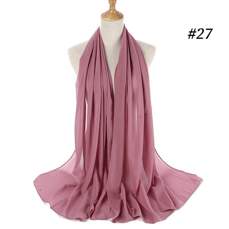 Hijab Scarf 72*175cm Plain Chiffon Scarves For Women Muslim Fasion Islam Clothing Headscarves Shawl For Ladies Headwrap Ramadan | TageUnlimited