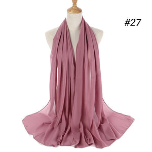Hijab Scarf 72*175cm Plain Chiffon Scarves For Women Muslim Fasion Islam Clothing Headscarves Shawl For Ladies Headwrap Ramadan | TageUnlimited