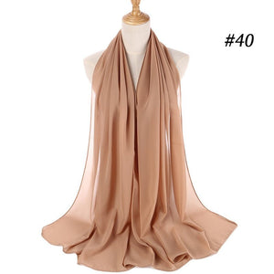 Hijab Scarf 72*175cm Plain Chiffon Scarves For Women Muslim Fasion Islam Clothing Headscarves Shawl For Ladies Headwrap Ramadan | TageUnlimited