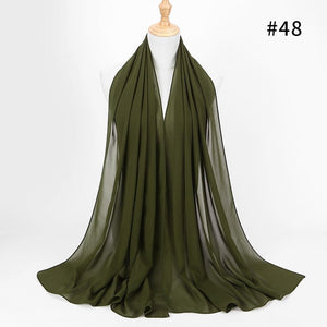 Hijab Scarf 72*175cm Plain Chiffon Scarves For Women Muslim Fasion Islam Clothing Headscarves Shawl For Ladies Headwrap Ramadan | TageUnlimited