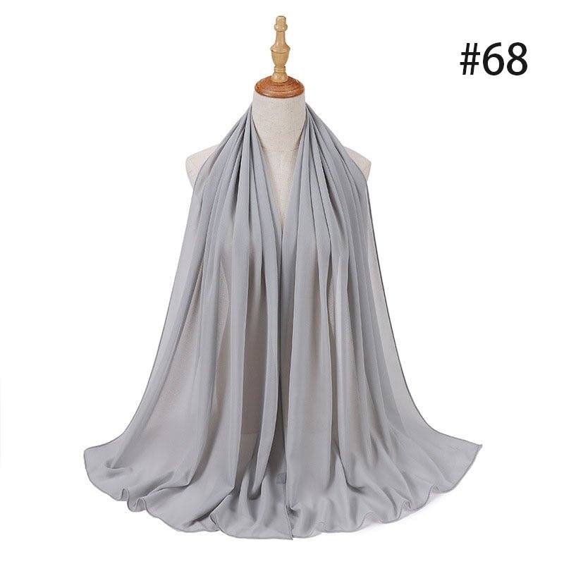 Hijab Scarf 72*175cm Plain Chiffon Scarves For Women Muslim Fasion Islam Clothing Headscarves Shawl For Ladies Headwrap Ramadan | TageUnlimited