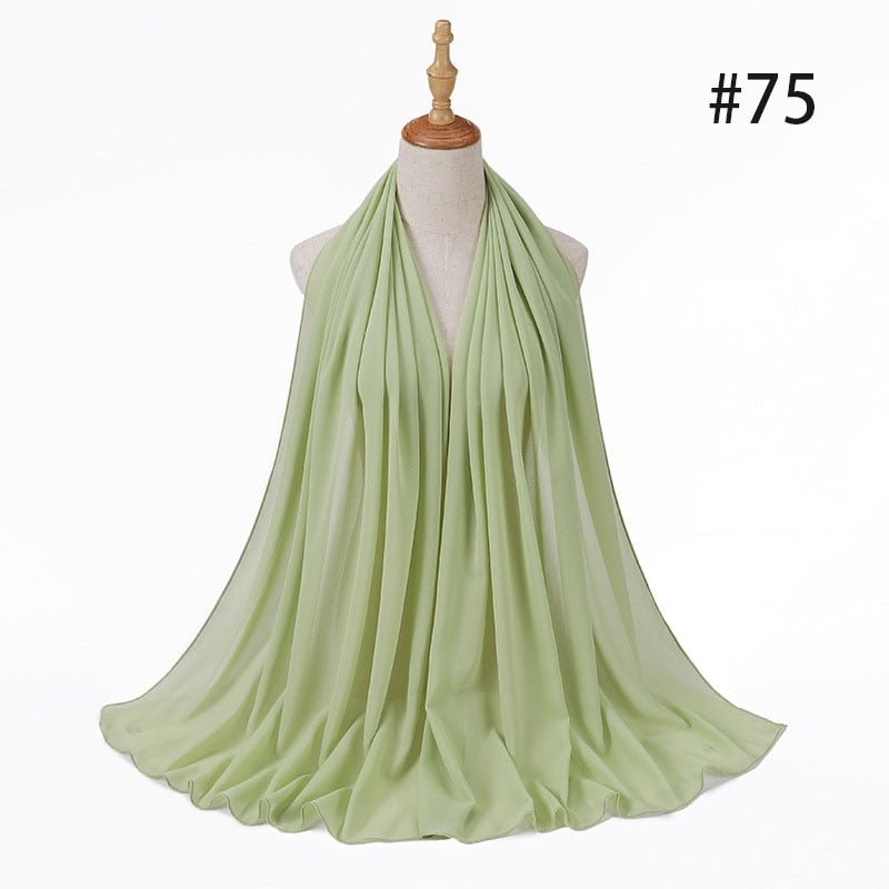 Hijab Scarf 72*175cm Plain Chiffon Scarves For Women Muslim Fasion Islam Clothing Headscarves Shawl For Ladies Headwrap Ramadan | TageUnlimited