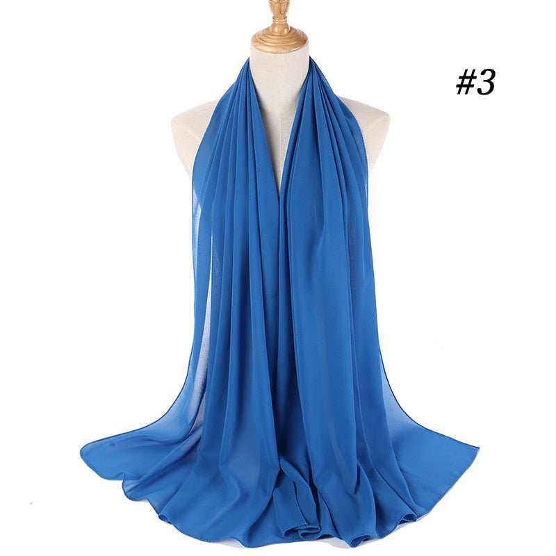 Hijab Scarf 72*175cm Plain Chiffon Scarves For Women Muslim Fasion Islam Clothing Headscarves Shawl For Ladies Headwrap Ramadan | TageUnlimited