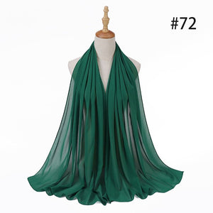 Hijab Scarf 72*175cm Plain Chiffon Scarves For Women Muslim Fasion Islam Clothing Headscarves Shawl For Ladies Headwrap Ramadan | TageUnlimited