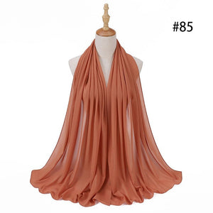 Hijab Scarf 72*175cm Plain Chiffon Scarves For Women Muslim Fasion Islam Clothing Headscarves Shawl For Ladies Headwrap Ramadan | TageUnlimited