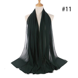 Hijab Scarf 72*175cm Plain Chiffon Scarves For Women Muslim Fasion Islam Clothing Headscarves Shawl For Ladies Headwrap Ramadan | TageUnlimited