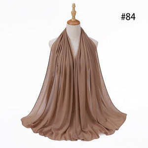 Hijab Scarf 72*175cm Plain Chiffon Scarves For Women Muslim Fasion Islam Clothing Headscarves Shawl For Ladies Headwrap Ramadan | TageUnlimited
